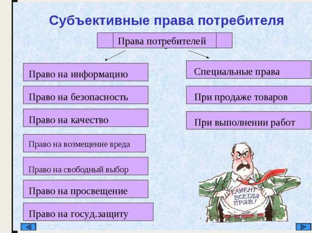 Перечислить существующие законы. Защита прав потребителей примеры.