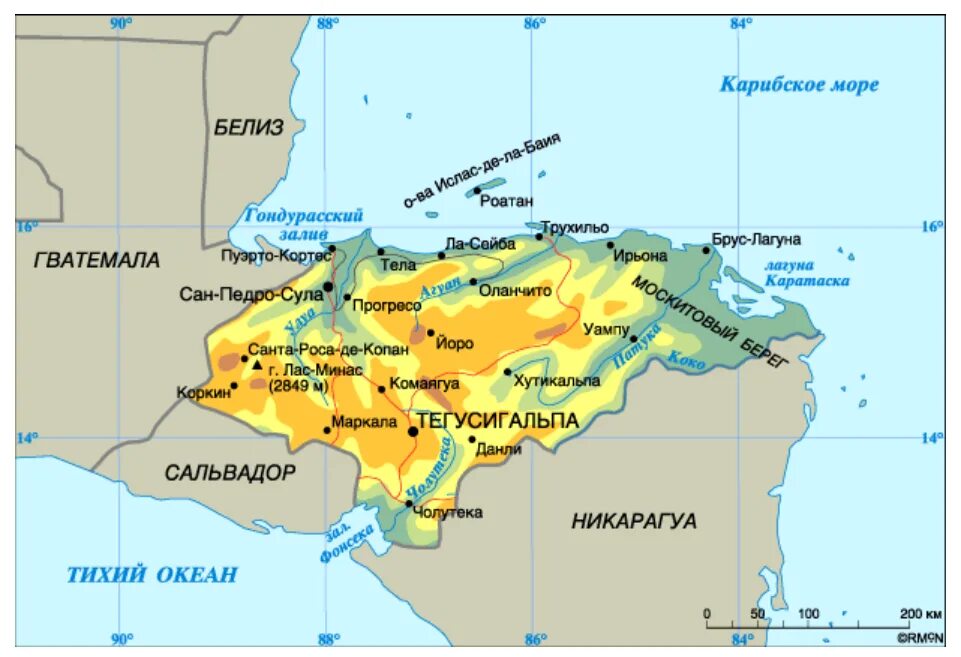Столица гондураса на карте. Гондурасский залив на карте. Карта Гондураса географическая. Гондурас физическая карта. Карта Гондураса на карте.