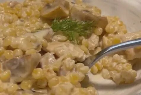 Рецепт птитим с креветками в сливочном соусе