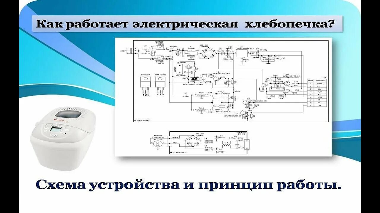 Принципиальная схема хлебопечки кума 3 Функции хлебопечки фото