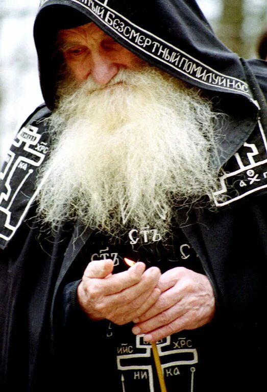 Православные схимонахи. Старец - схимник, монах Афонский.. Православные старцы россии