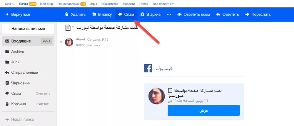Как на компьютере войти в электронную почту. Папка спама в почте. Папка нежелательной почты. Папка спам в майл ру. Спам письма почта.