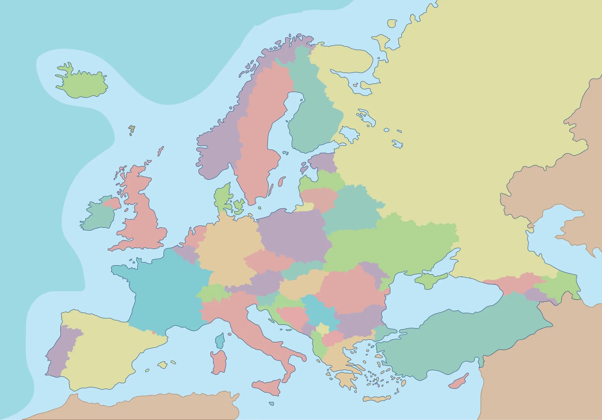 Europa de. Карта Европы на английском языке. Карта Европы разными цветами. Карта европейских стран на английском языке. Карта Европы на испанском языке политическая.