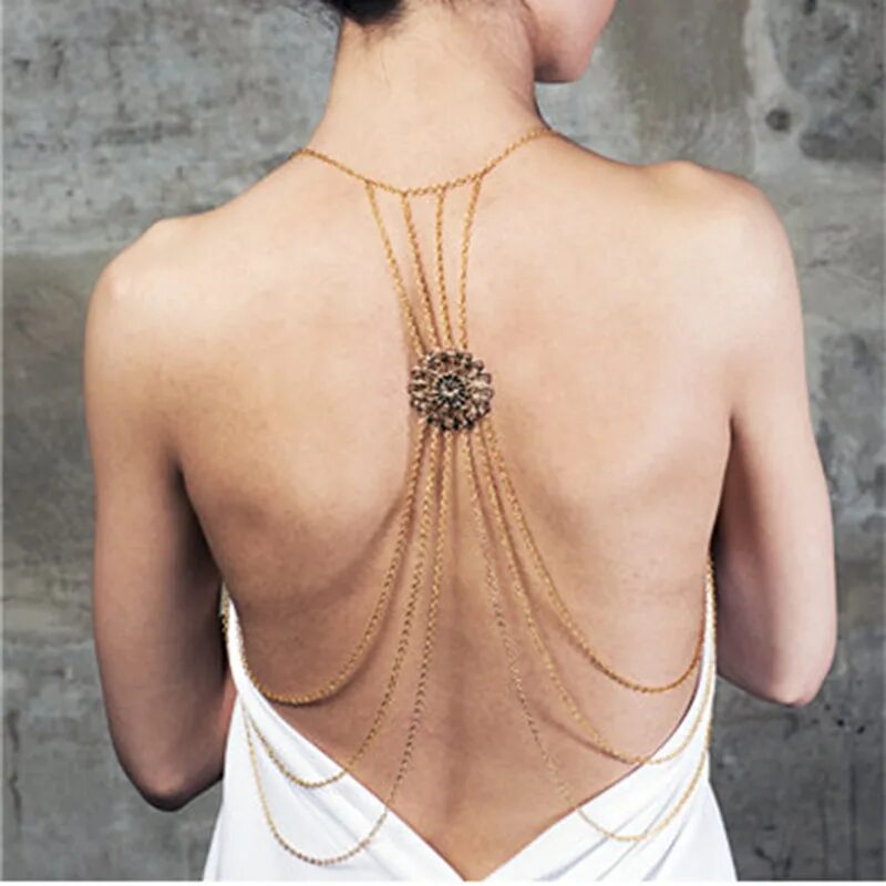 Аксессуары на спину. Платье с цепочками. Аксессуары на спину. Свадебное платье с открытой спиной. Бусы на плечи.