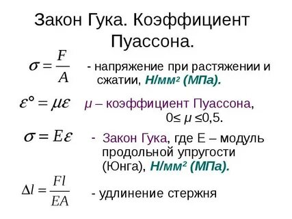 Модуль юнга и коэффициент пуассона