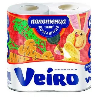 Полотенце бумажное белое veiro 2 слойные