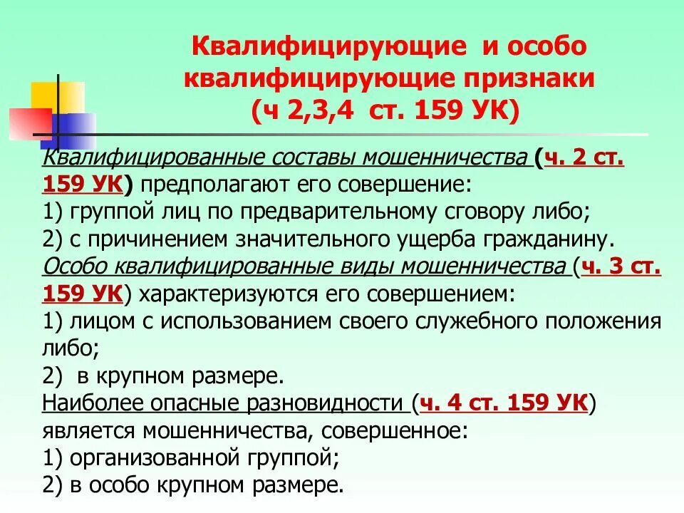 Статья мошенничество части