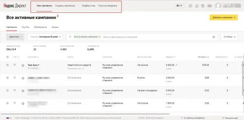 Директ мои кампании