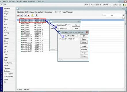 Mikrotik add address