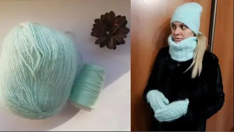 Пряжа норка шапка