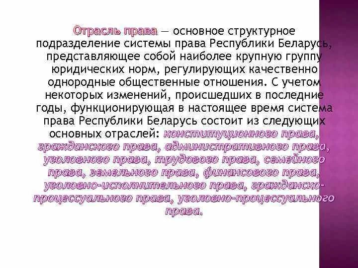 Обособленная группа норм регулирующая однородные отношения