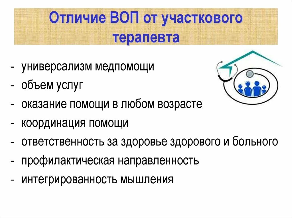 Что значит общий врач. Отличие терапевта от врача общей практики. Участковый врач и врач общей практики в чём разница. Отличия врача общей практики от участкового врача. Врач общей практики и врач терапевт отличия.