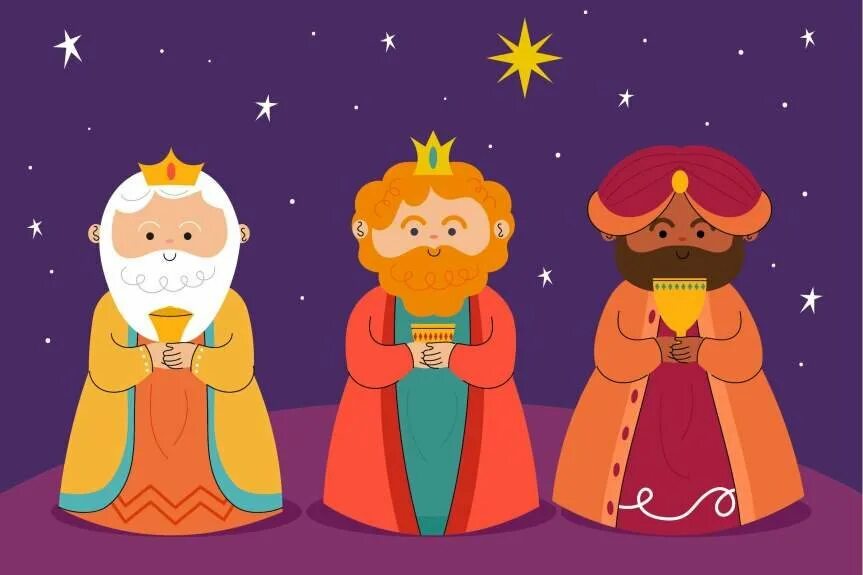 Будет три короля. Праздник трёх королей в Германии рисунки. Праздник трех королей рисунки. Los Reyes Magos картинки. С праздником трех королей картинки.