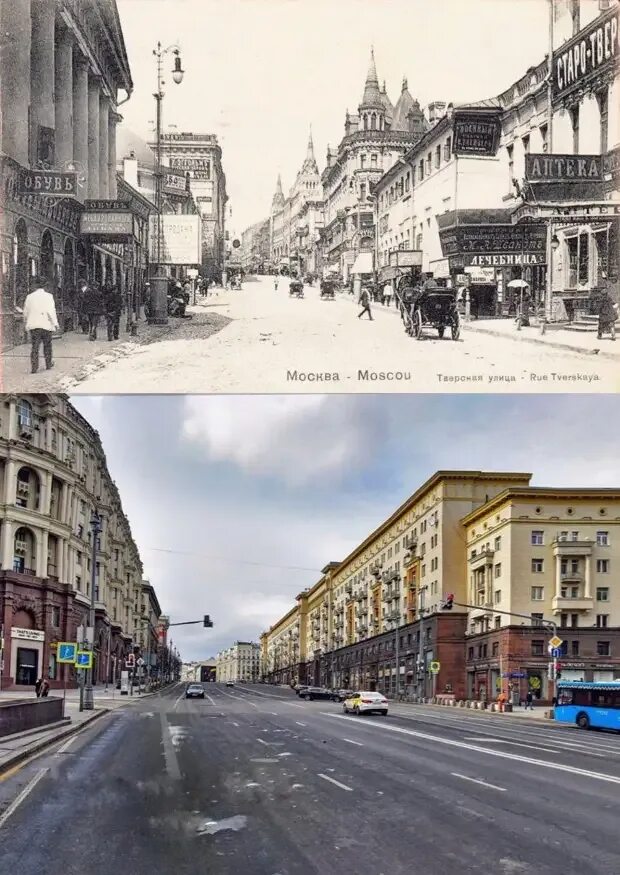 Камергерский переулок москва тогда и сейчас. Расширение садового кольца. Тверь 19 век. Картинка москва было стало. Тверская застава 5 стройка.
