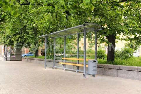 Остановочный павильон на тротуаре