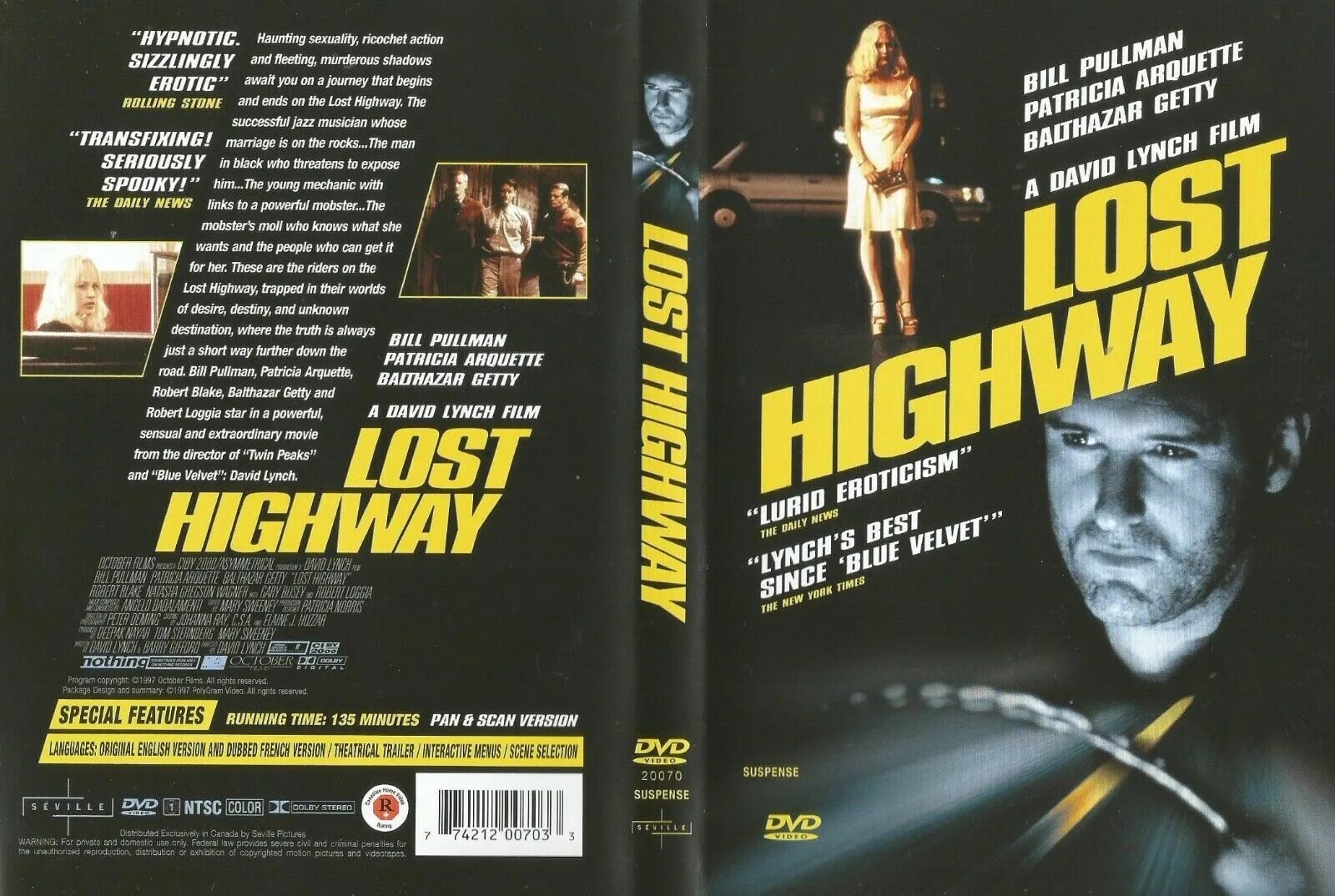 Шоссе в никуда 1997. Lost Highway. Lost Highway 1997 poster. Шоссе в никуда DVD.