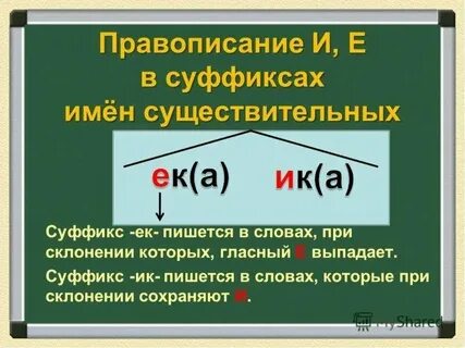 Карточки ек ик в суффиксах существительных