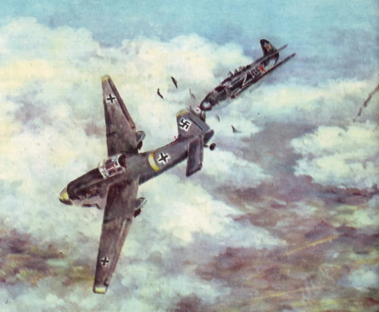 Воздушный бой летчиков ВОВ 1941-1945. Воздушный Таран Талалихина. Таран россии