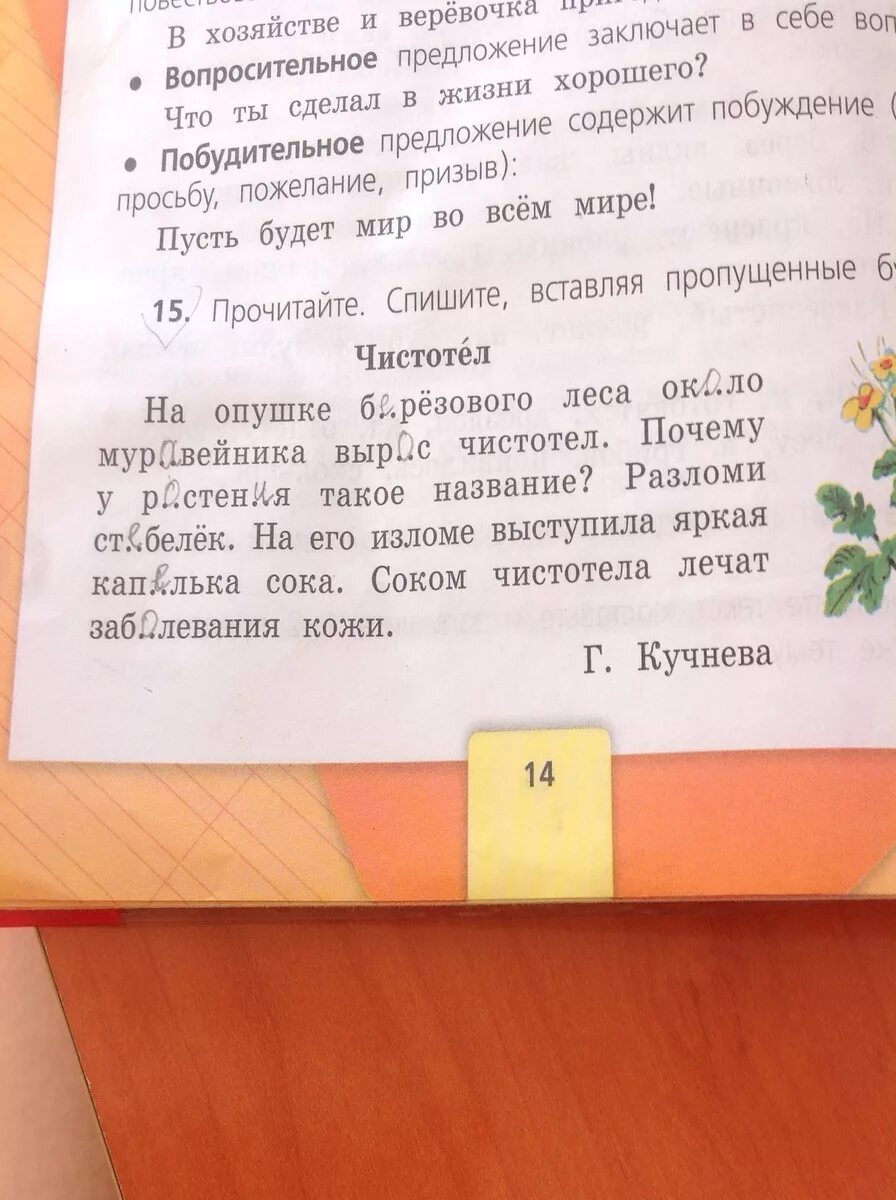 Русский язык 4 класса упр 15