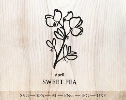 Sweet Pea Clip Art Svg 243 SVG PNG EPS DXF File.