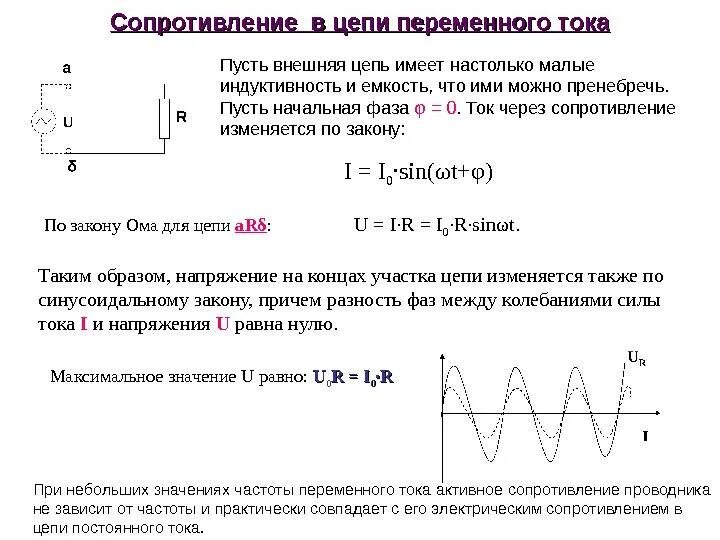 Цепь с сопротивлением индуктивностью и емкостью