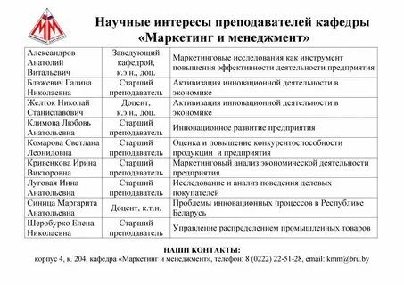 Научные интересы примеры