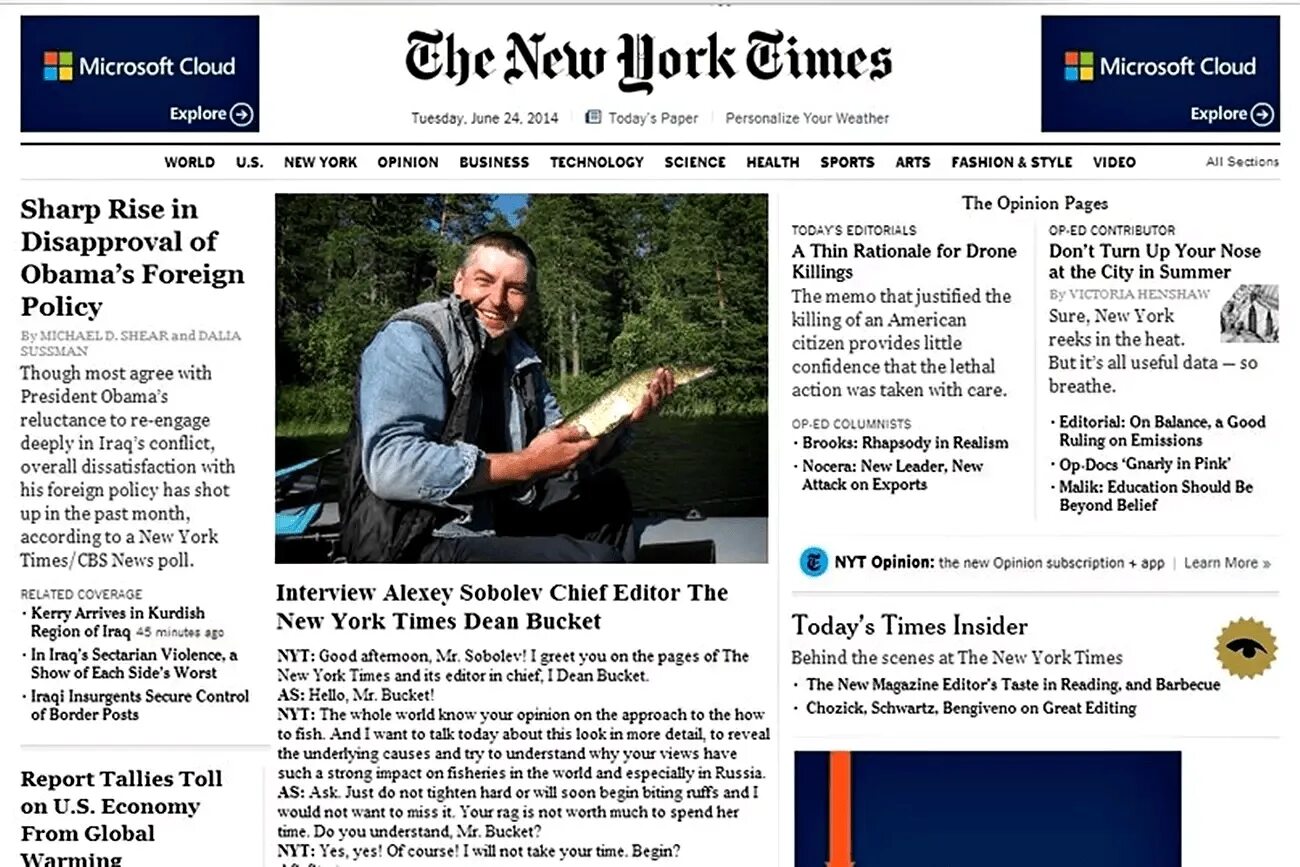 Time editor. The new york times editorial. главный редактор нью йорк таймс. рыболовный журнал.