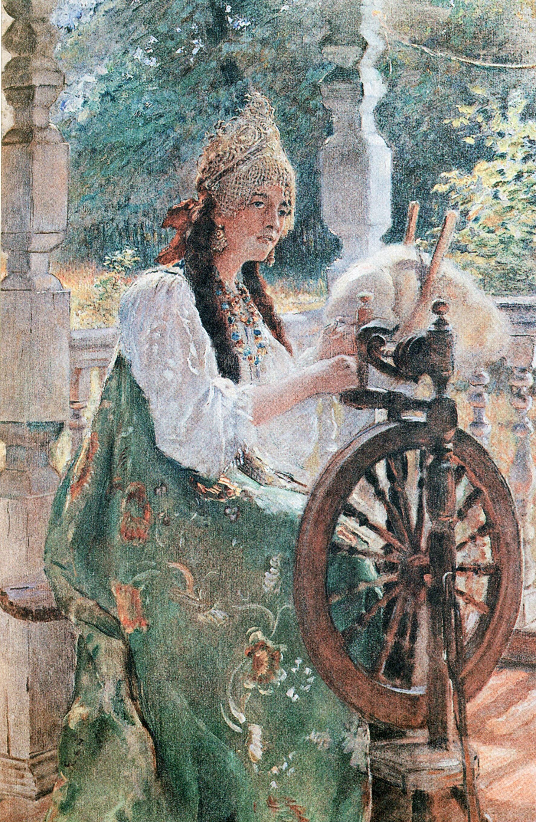 Прях это. Маковский прялка. пряха  милорадович. славянская богиня пряха с веретеном.