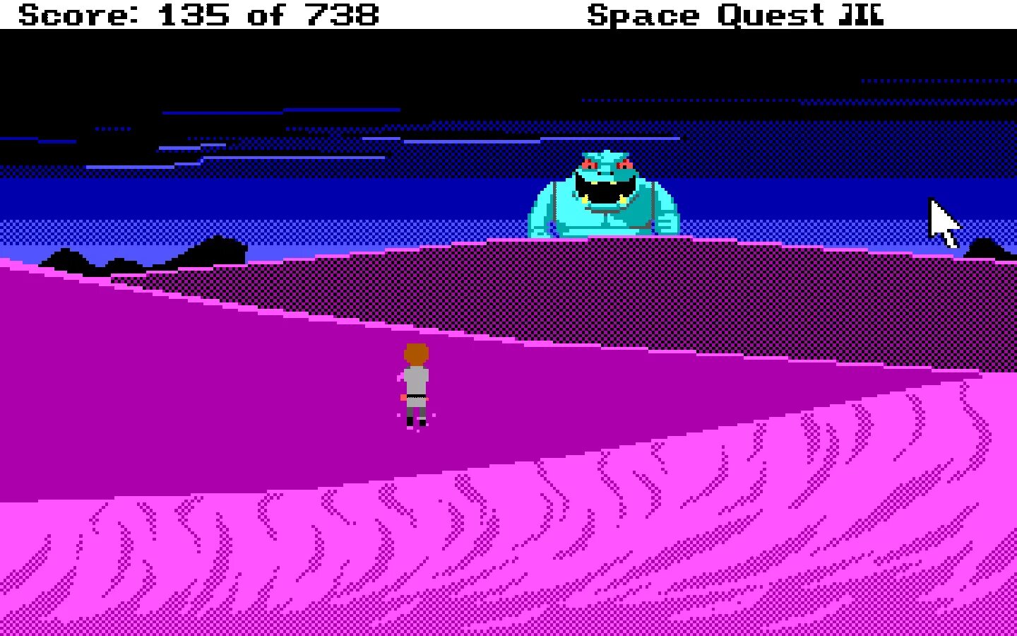 Quest 3 экран. Space Quest 3. Space Quest 3 игра. Space Quest 5. Классические игры для dos фиолетовый.