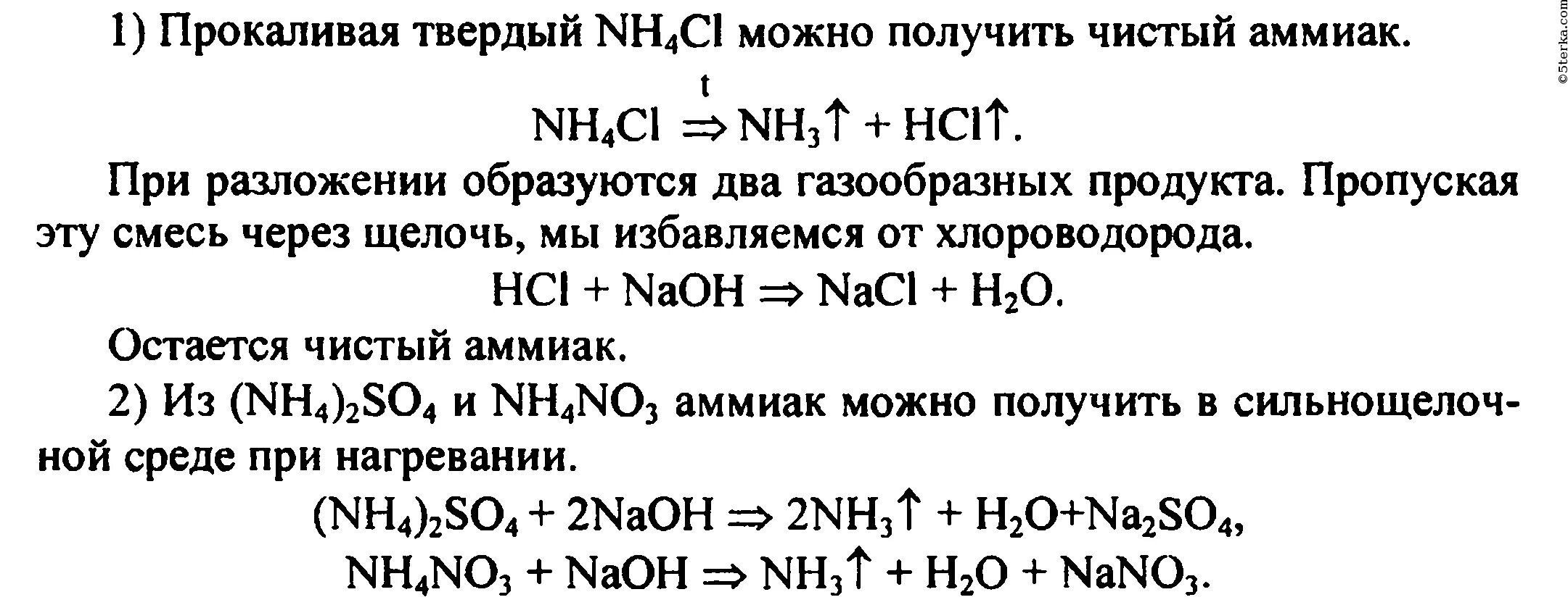 Нитрат аммония в аммиак реакция