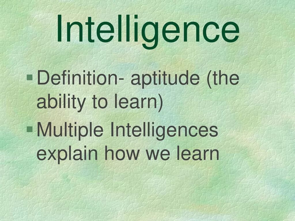 Ability to learn