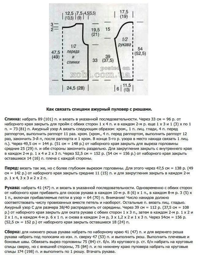 Рукав спицами снизу пошагово