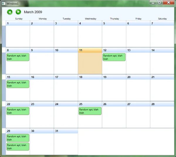 Wpf calendar. Календарь c#. c# календарь с заметками. wpf календарь. расписание wpf.