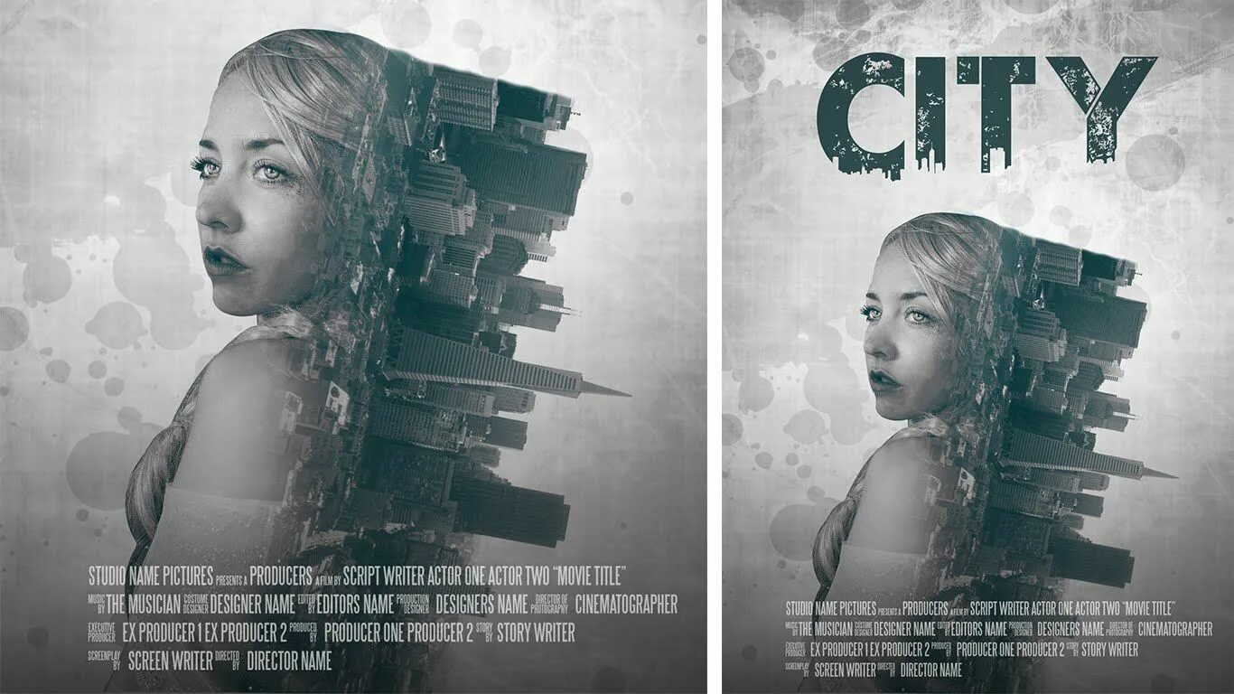 Поставить постер. Постер к фильму дизайн. Постеры к фильмам для фотошопа. Двойная экспозиция Постер к фильму.