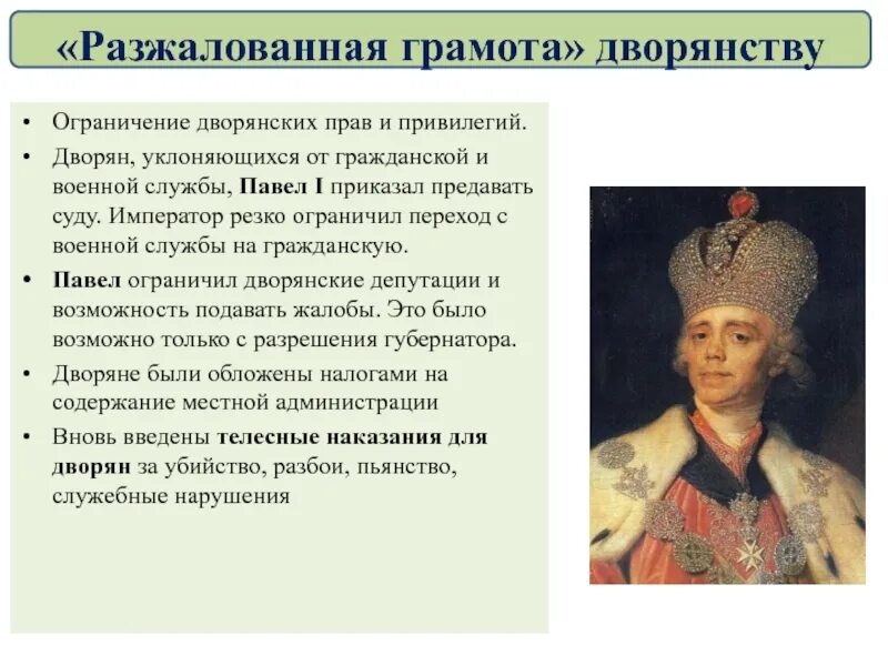 Раз Жалованная грамота дворянству при Павле 1. Упразднение губернских дворянских собраний год. Разжалованная грамота дворянству год. Каких привилегии лишилась дворянства