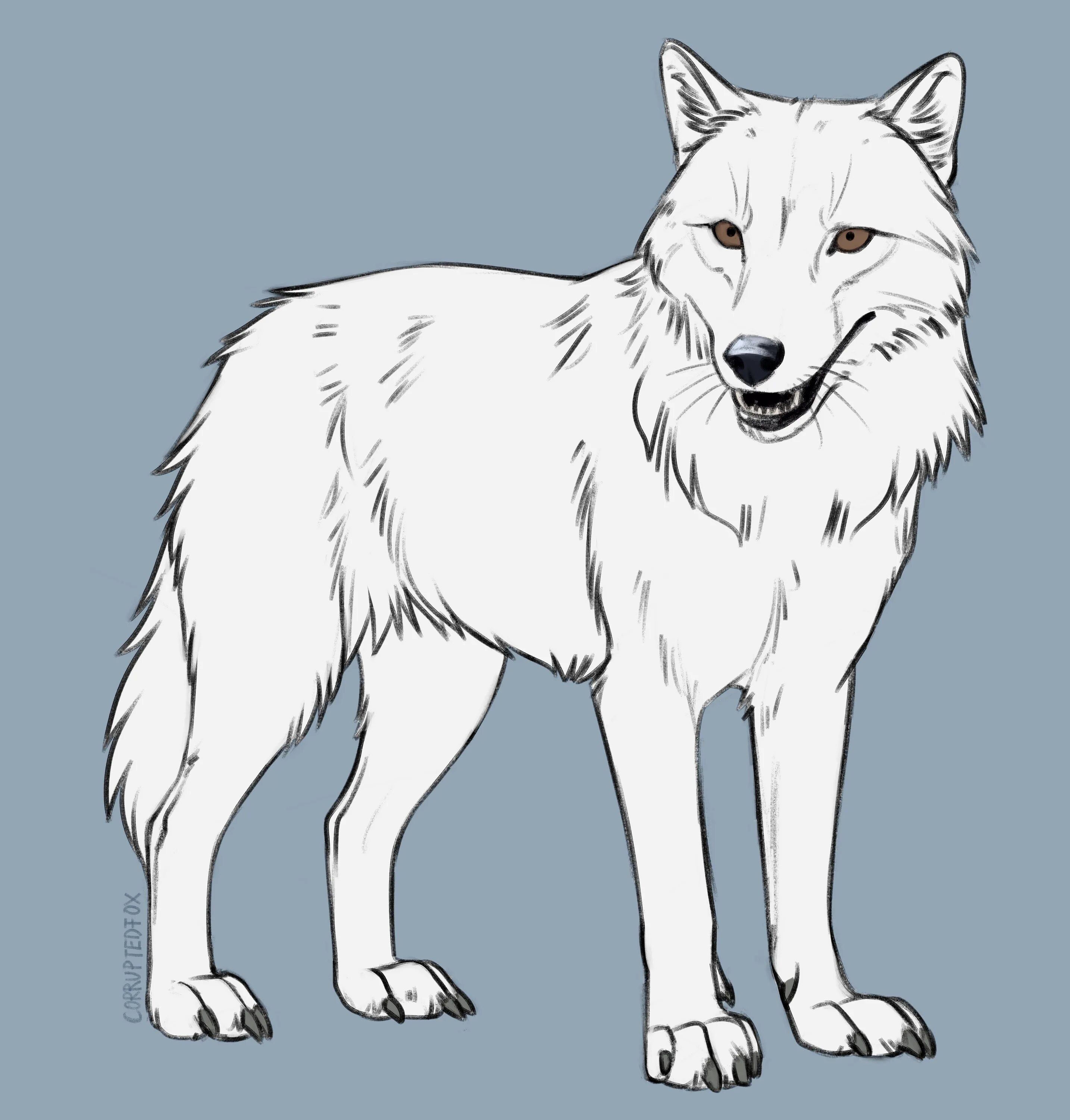 Нарисовать волка мультика