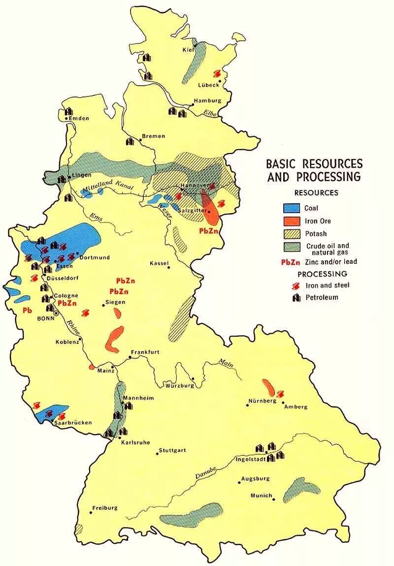 Рельеф и полезные ископаемые германии. Минеральные ресурсы Германии карта. Природные ресурсы ФРГ карта. Полезные ископаемые Германии карта. Ресурсная карта Германии.