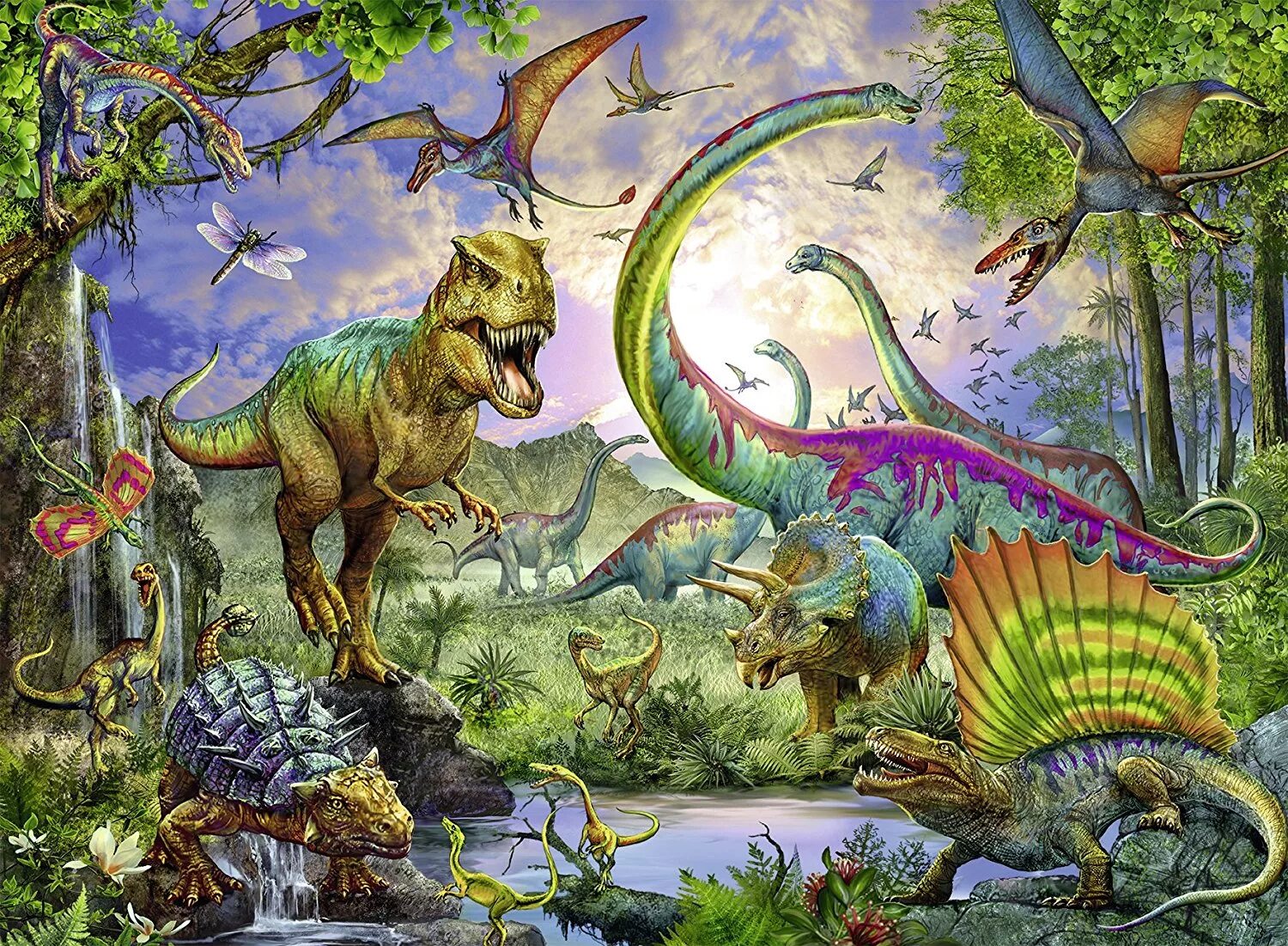 Пазл "мир динозавров", 200 дет.. Пазл Ravensburger Эра динозавров (06635), 40 дет.. Мир динозавров. Красивые динозавры. Урок мир динозавров