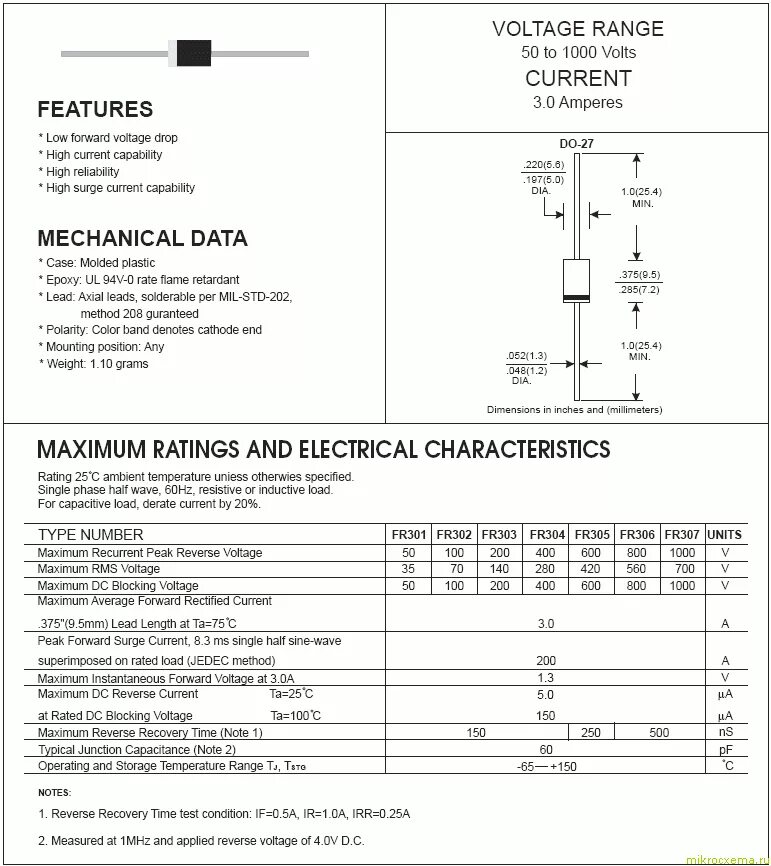 Fr107 характеристики стабилитрона. Fr102 диод. Диод фр 207 характеристики. Fr207 mic характеристики диод. Диод fr107 полярность.
