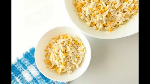 Кальмары с кукурузой и яйцом