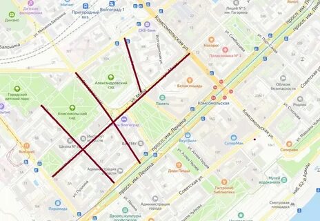 Какие улицы будут перекрыты завтра в волгограде