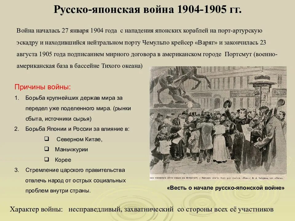 Начало первой русско японской войны. Доклад о русско японской войне 1904-1905 кратко.