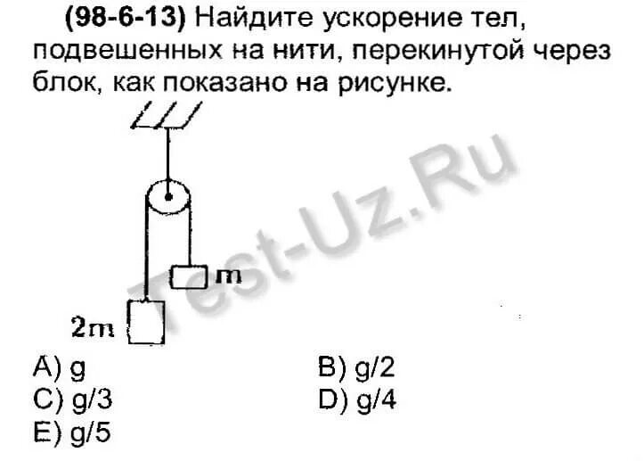 Цепь через блок. Найдите ускорение тел, подвешенных на нити перекинутой через блок. ускорение тел через блок. тело подвешено на нитях перекинутых через блоки. ускорение тела подвешенного на нити.