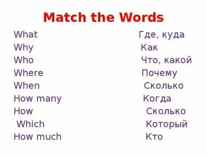 Упражнения на вопросительные слова