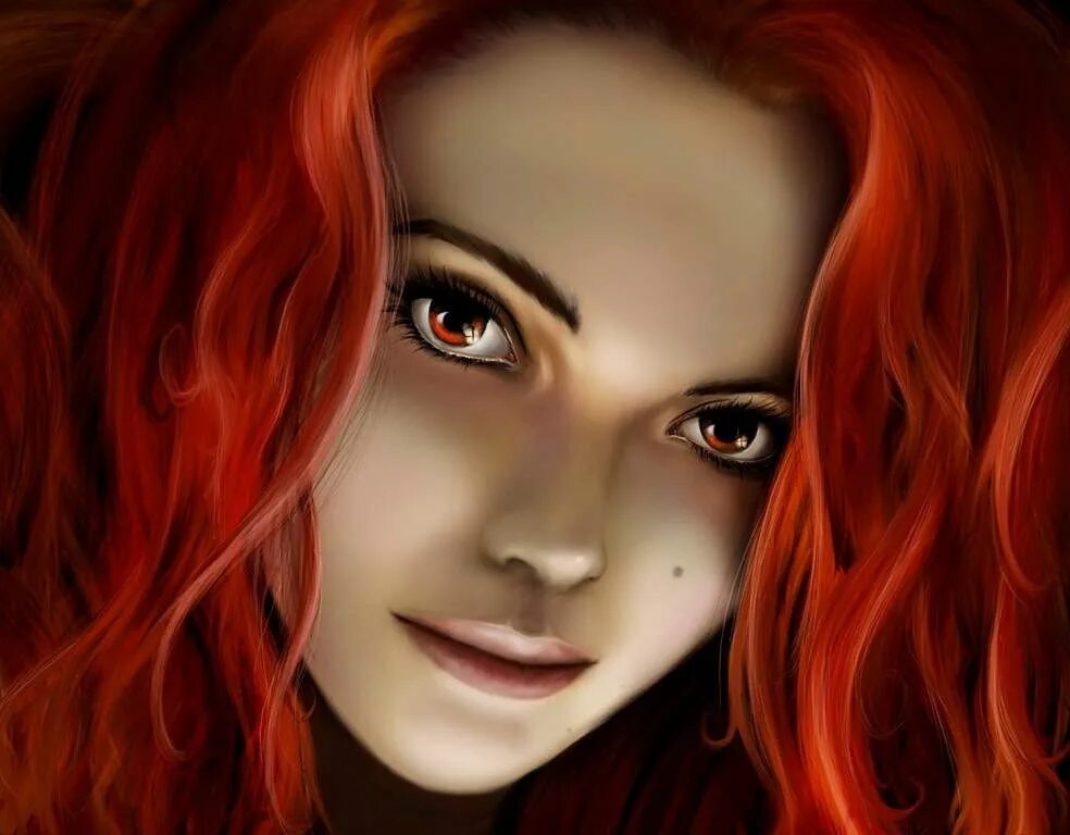 Жена была рыжей. Рыжая девушка арт. Девушка с рыжими волосами арт. Девушка с рыжими волосами фэнтези.