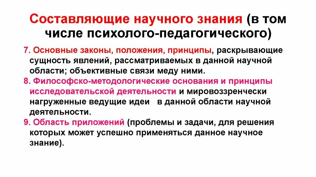 Составляющие научного познания. Научная составляющая это. Научная составляющая проекта. Составить научное.