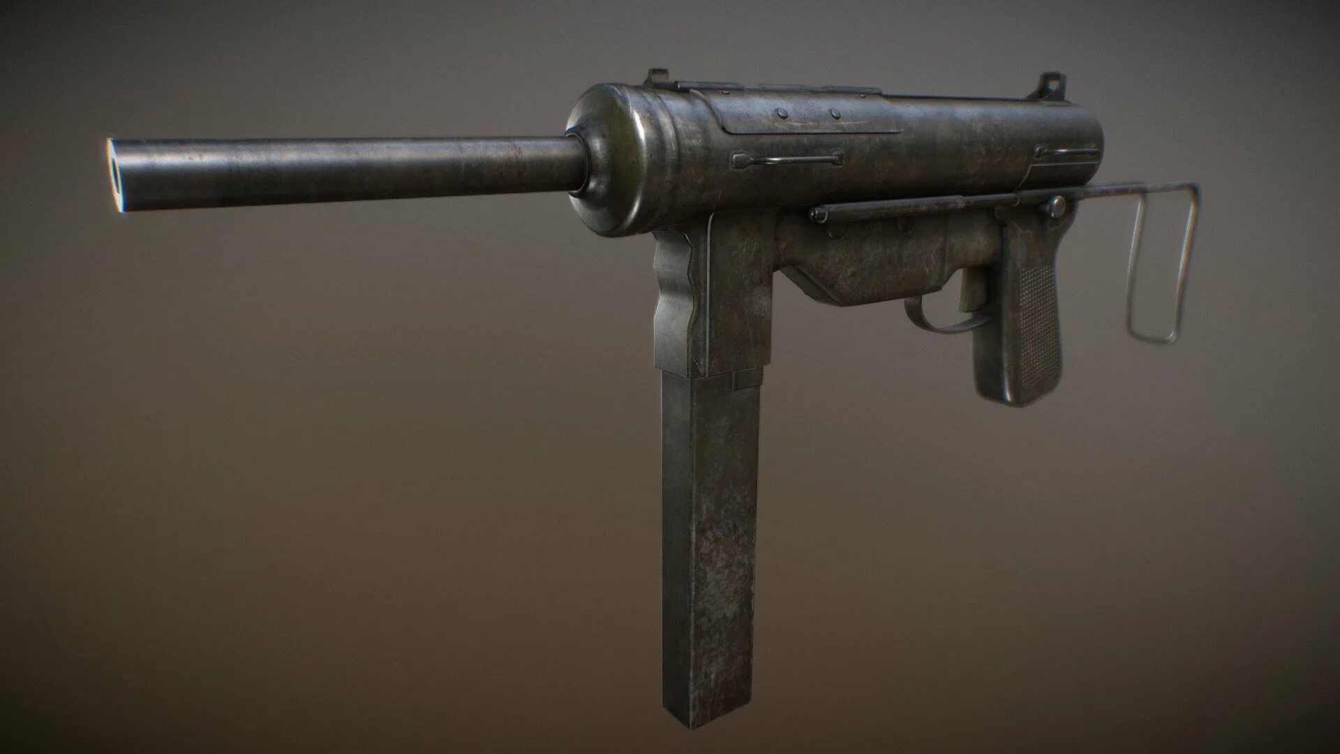 Gun 1.0 3. M3a1 Grease Gun. M3 Grease Gun. Gun 3d model. 3d модели оружия ww2.