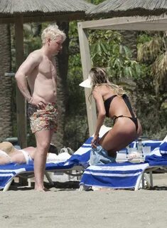 SOPHIE HABBO in Bikini at a Beach in Marbella 05/14/2023.