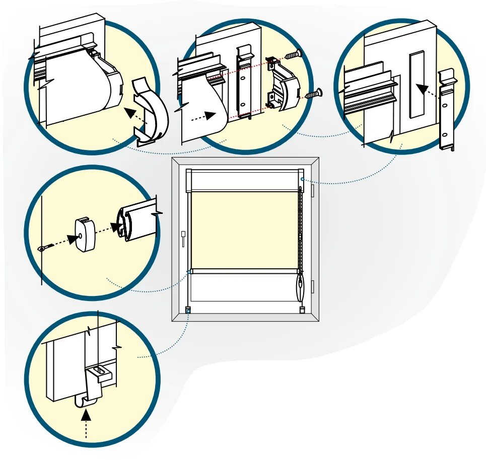 Рулонная штора на окно сборка. Сборка рулонной шторы на пластиковое окно без сверления схема. Схема крепления рулонных штор на пластиковые окна. Как монтировать рулонные шторы на пластиковые окна. Сборка фурнитуры рулонных штор.
