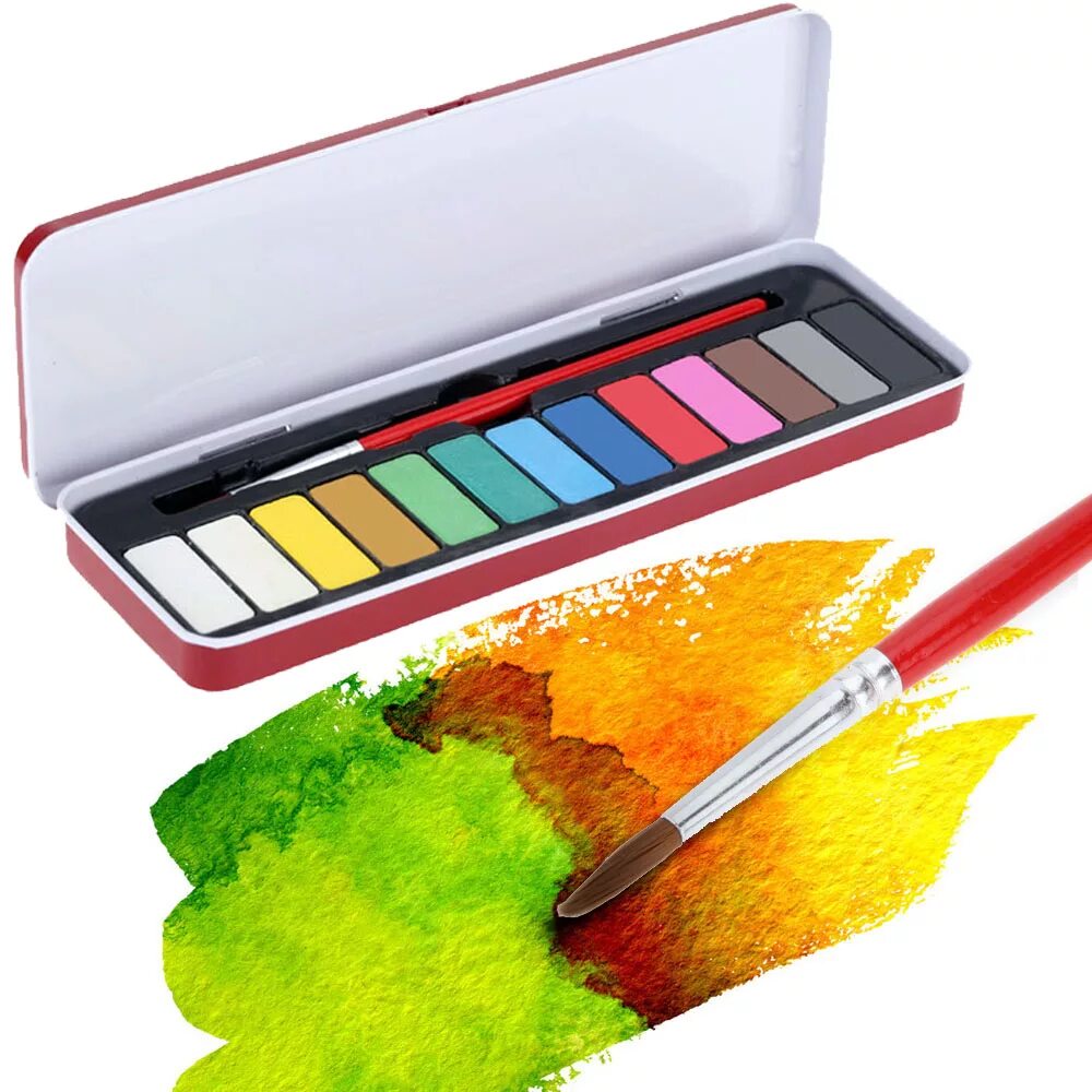 краски с кисточкой. Cotman winsor newton. кисточки для рисования акварелью. краски. кисти и краски.